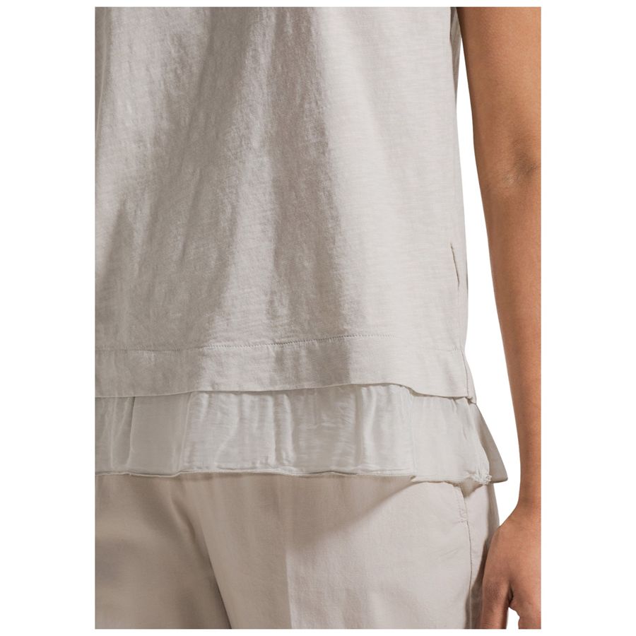 T-shirt a maniche corte in cotone con dettagli in seta beige da donna Deha | D4249257005
